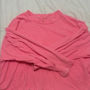 Free People Bubblegum Pink Long Sleeve Tee